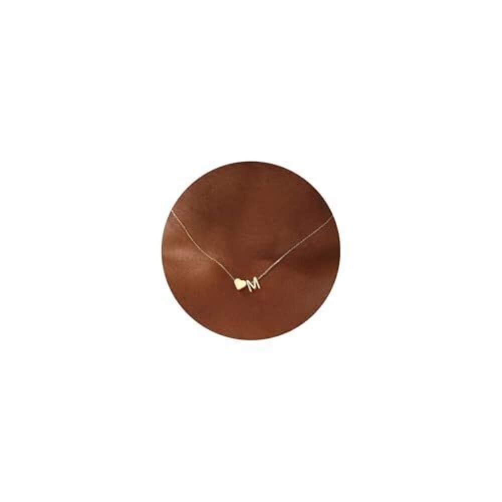 2665 Easter Basket Stuffers - Heart Initial M Necklaces Trendy, Dainty 18K